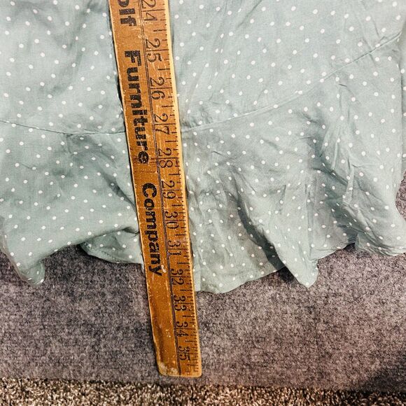 Sugar & Cream Sunsations Women's Sz S Spaghetti Strap Green Polka Dot Sun Dress - Picture 11 of 11